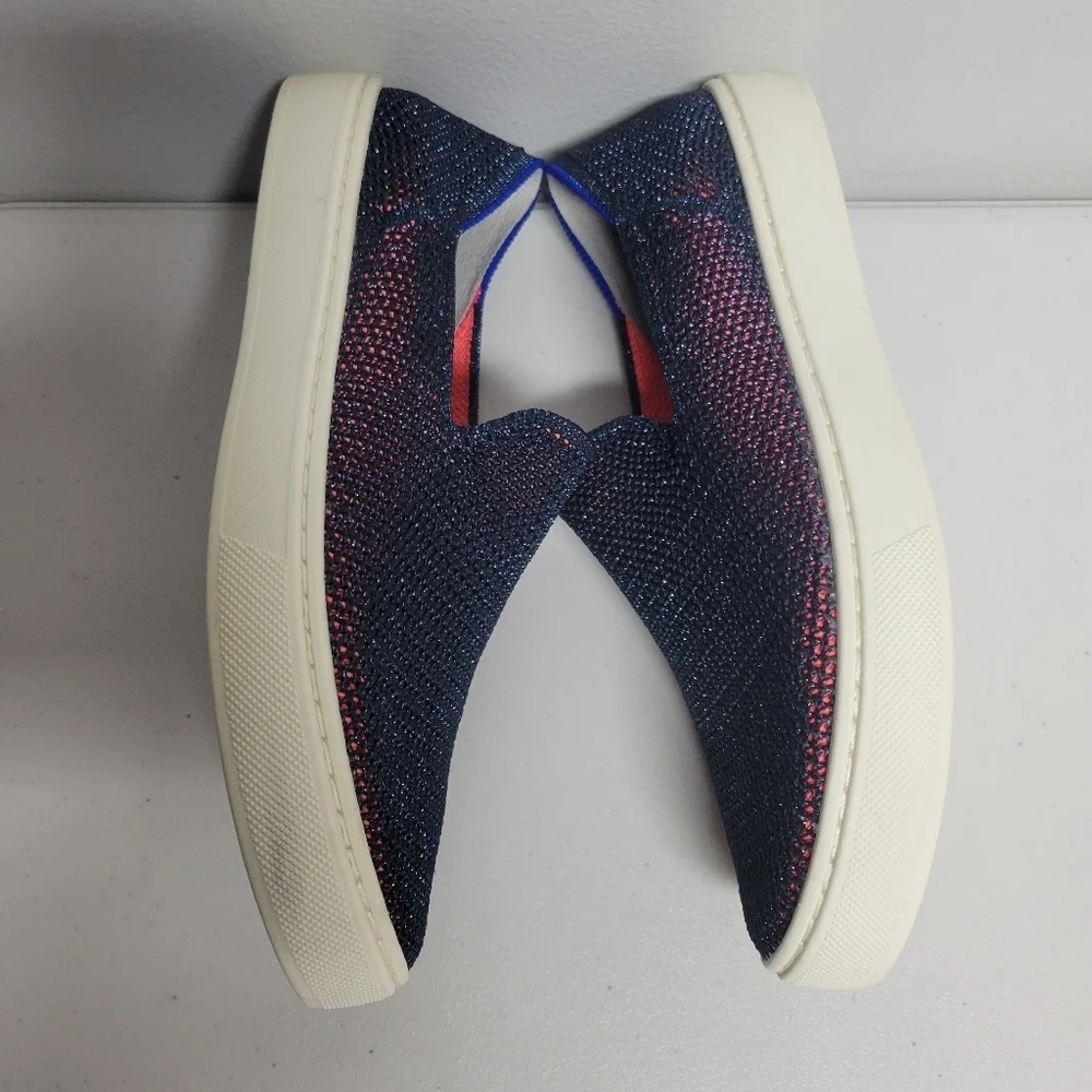 Rothy's The Sneaker Kids Size 3 Metallic Lattice Stitch Slip On Flat Shoes.